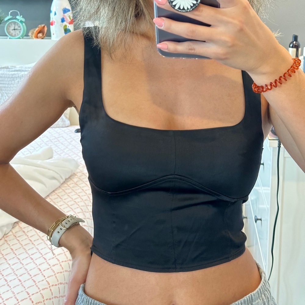 Zara satin corset top square neck size small